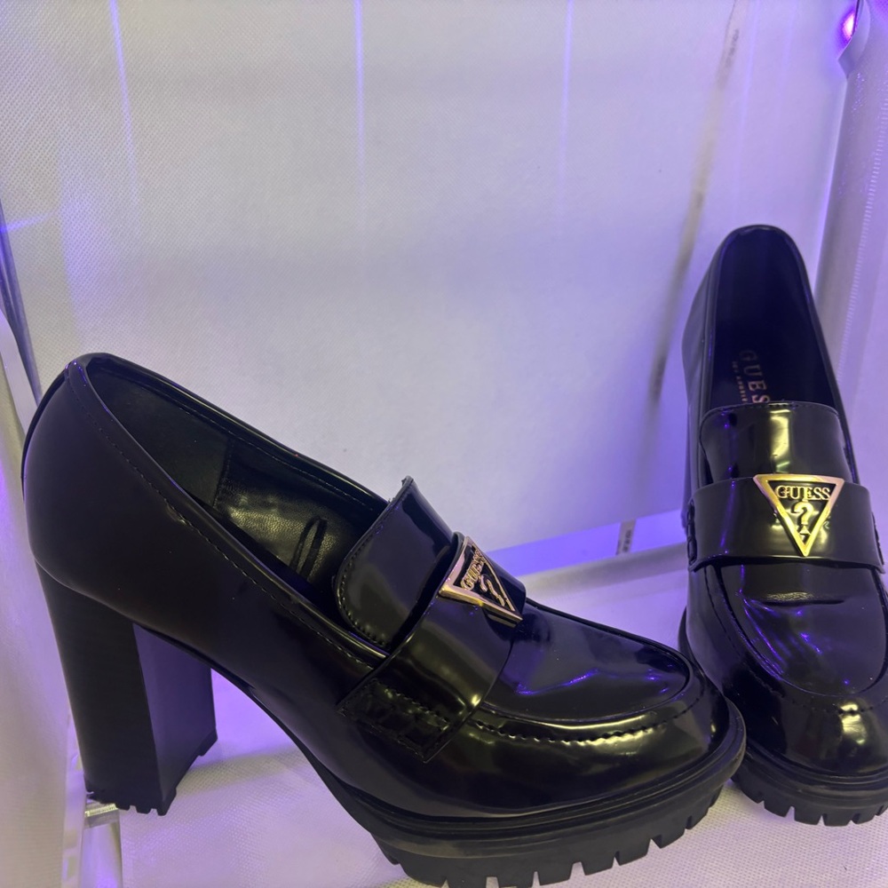 Black guest shoes, chunky heel